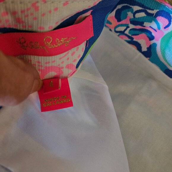 Lilly Pulitzer Women`s Floral Blue and Pink Print Skort size 4 - Picture 5 of 6